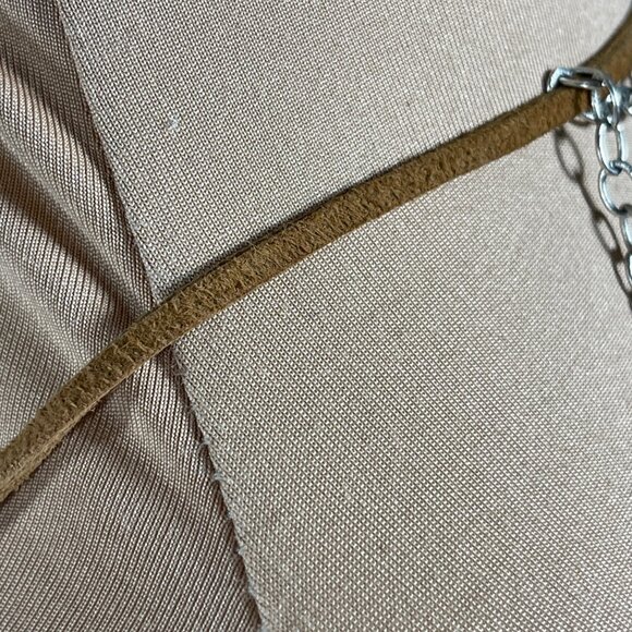 3 Strand Pebble Stone Necklace Choker Leather Silver Tone Brown - Picture 4 of 6